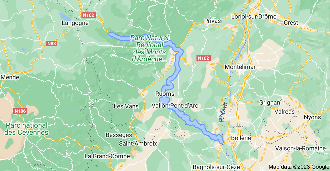 rivier Ardeche google maps